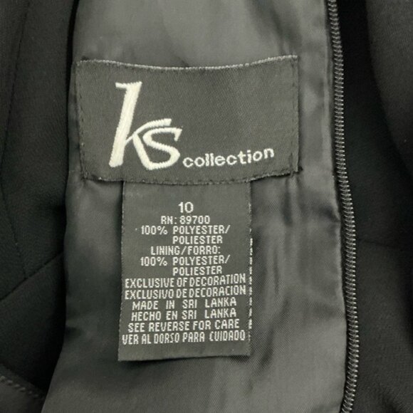 KS Collection Black Halter Dress Cut Out Shoulder Silver Embellishment Size 10 - Picture 6 of 16